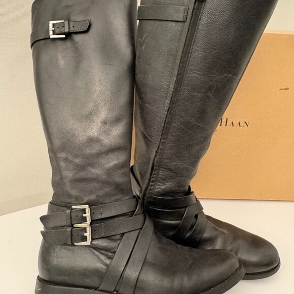 Cole Haan Black Riding Boots, Size 7.5 - Picture 2 of 6